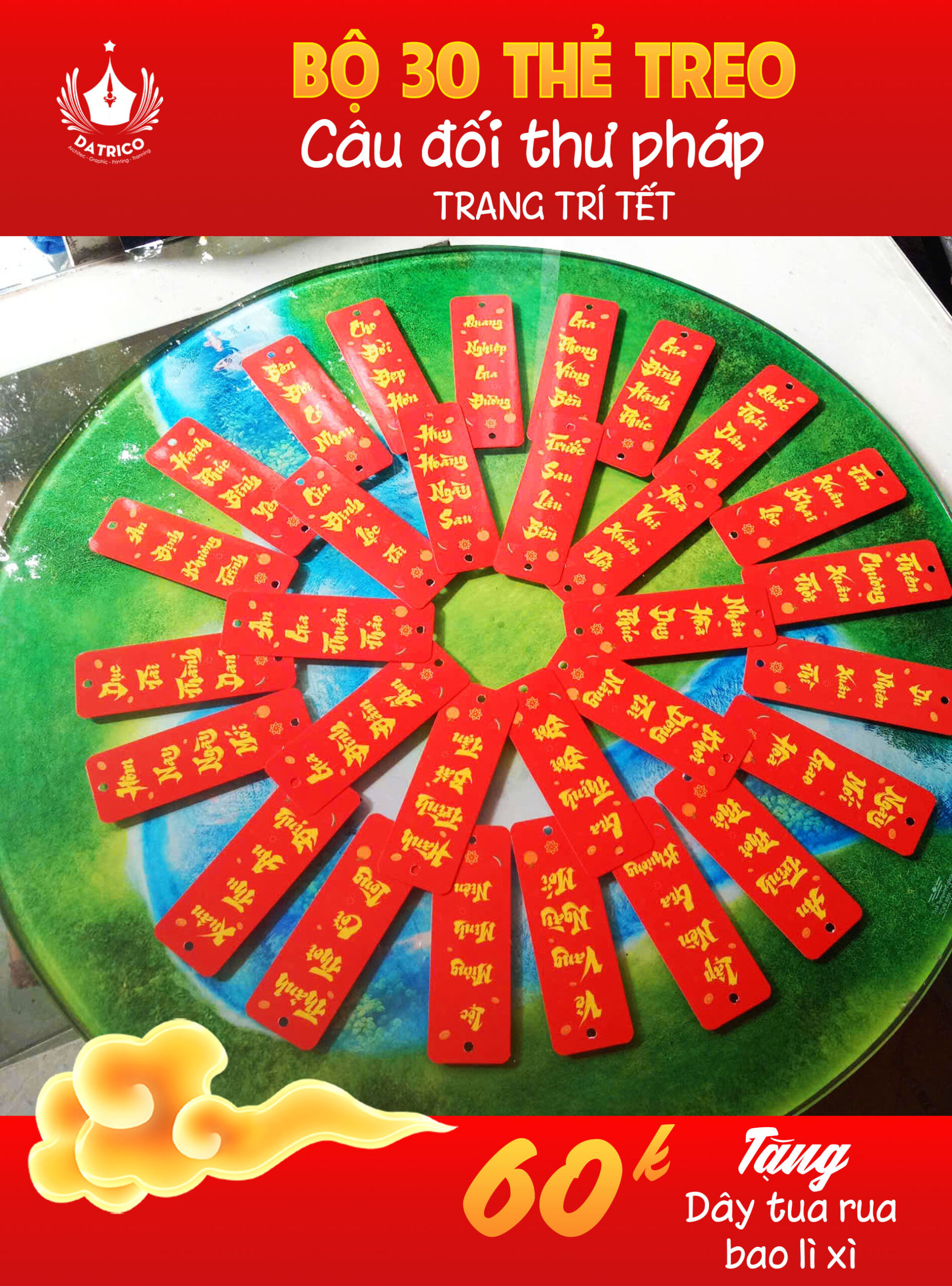 Bộ thẻ treo trang trí Tết